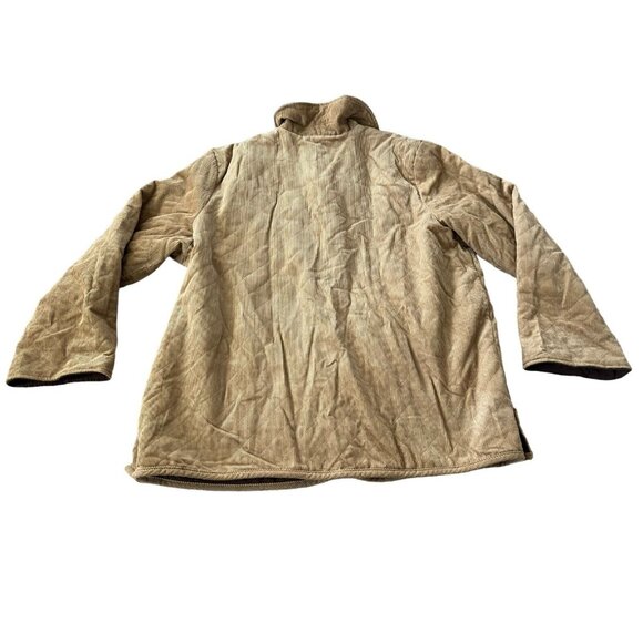Denim & Co Reversible Corduroy Barn Coat Jacket Brown Button Closure Quilted - Picture 3 of 14